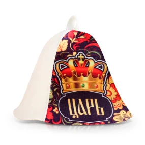 Шапка для бани - Царь, цвет белый, разноцветный