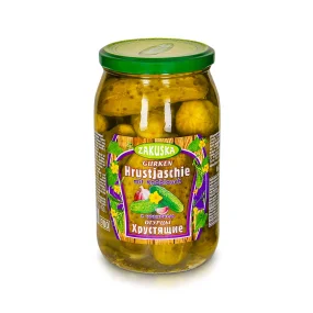 Eingelegte Gurken - Hrustjaschie, mit Knoblauch, Zakuska, 860 g