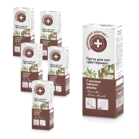 Fußpaste - Birkenteer, mit Teebaumöl, Domaschnij Doktor, 75 ml х 6 Fußpaste - Birkenteer, mit Teebaumöl, Domaschnij Doktor, 75 ml х 6
