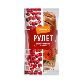 Hefeteigrolle mit Mohn-Kirsch-Füllung, Kyivhlib, 300 g