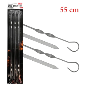 Set Grillspieße, Edelstahl 2 mm, 55 cm, 6 Stück