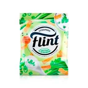 Сухарики пшенично-ржаные - Flint, со вкусом сметаны с зеленью, 70 г Сухарики пшенично-ржаные - Flint, со вкусом сметаны с зеленью, 70 г