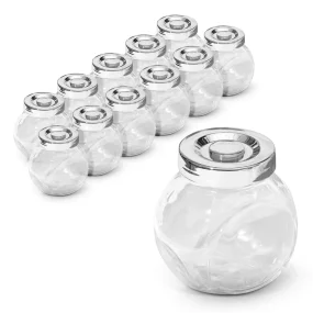 Gewürzglas - Glitter, Glas, 9 x 6,5 x 10 cm, 200 ml, 12 St.