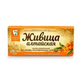 Harz - Altai aus sibirischem Lärchenharz, mit Bienenwachs und Sanddorn, 4 Stk. Harz - Altai aus sibirischem Lärchenharz, mit Bienenwachs und Sanddorn, 4 Stk.