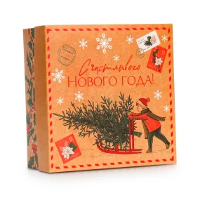 Geschenkbox - Neujahrspost, Karton, 17 x 17 x 7 cm
