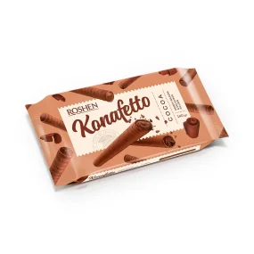 Трубочки вафельные - Konafetto, с какао-кремом, Roshen, 140 г Трубочки вафельные - Konafetto, с какао-кремом, Roshen, 140 г