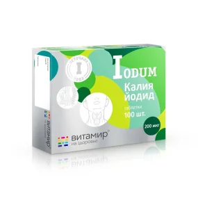 Калия йодид 200 мкг, Витамир, 100 таблеток