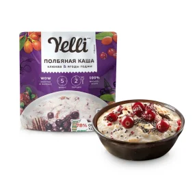 Dinkelflockenbrei - Yelli, mit Preiselbeeren und Gojibeeren, Yarmarka, 60 g  Dinkelflockenbrei - Yelli, mit Preiselbeeren und Gojibeeren, Yarmarka, 60 g