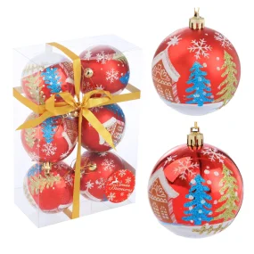 Набор шаров - Красный домик, Ø 7 см, 6 шт.