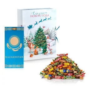 Набор сладостей в книге-коробке - Гулдер Рахат, Счастливого Нового Года, 1,1 кг