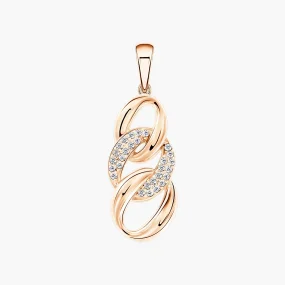 Anhänger, Rotgold 585°, Zirkonia, 30 mm 1,96 gr