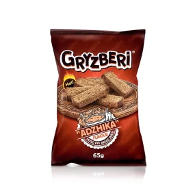 Сухарики - Gryzberi, ржано- пшеничные со вкусом аджики, 65 г