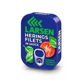 Heringsfilets, in Tomaten-Basilikum-Sauce, Larsen, 110 g Heringsfilets, in Tomaten-Basilikum-Sauce, Larsen, 110 g