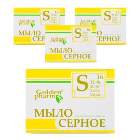 Мыло - Серное, Golden Pharm, 70 г х 4 шт. Мыло - Серное, Golden Pharm, 70 г х 4 шт.