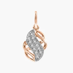 Anhänger, Rot- / Weißgold 585°, Zirkonia, 17 mm