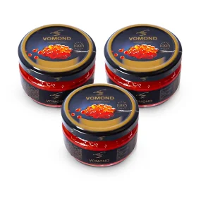 Roter Lachskaviar, Imitation, Vomond, 3 x 110 g