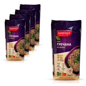 Крупа гречневая, Жменька, 4 x 1 кг