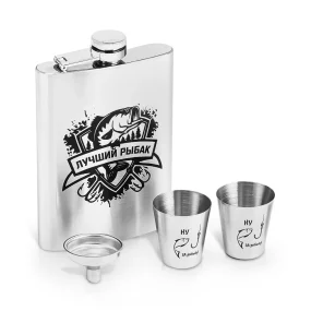 Geschenkset 4 in 1 - Der beste Fischer: Flasche 240 ml, 2 Gläser 30 ml, Trichter Geschenkset 4 in 1 - Der beste Fischer: Flasche 240 ml, 2 Gläser 30 ml, Trichter