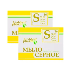 Мыло - Серное, Golden Pharm, 70 г х 2 шт. Мыло - Серное, Golden Pharm, 70 г х 2 шт.