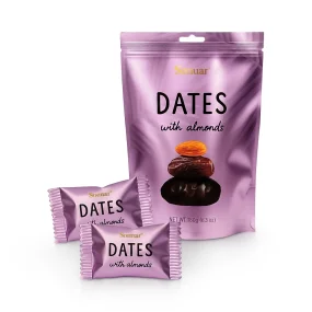 Konfekt - Datteln mit Mandeln in kakaohaltiger Fettglasur, 180 g