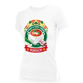 T-Shirt für Frauen - Design BORSCH vsegda v moyom serdce, Baumwolle