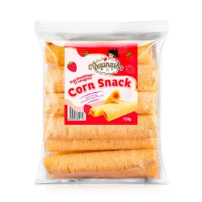 Maisknabbererzeugnis - Corn Snack, mit Füllung mit Erdbeergeschmack, 150 g