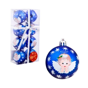 Weihnachtsbaumkugeln - Engelchen, Kunststoff, blau, Ø 6 cm, 8 Stk. Weihnachtsbaumkugeln - Engelchen, Kunststoff, blau, Ø 6 cm, 8 Stk.