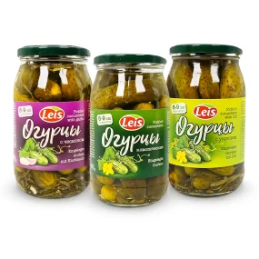 Eingelegte Gurken-Set, 6-9 cm, Leis, 3 х 900 g