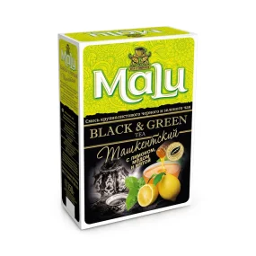 Schwarze und grüne Teemischung - Taschkent, mit Zitrone, Honig und Minze, großblättig, Malu, 150 g