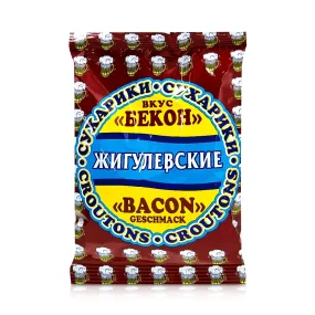 Schwarzbrotcroutons - Zhiguljowskie, mit Bacongeschmack, 50 g