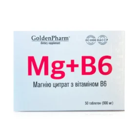 Магний+B6, Golden Pharm, 50 таблеток Магний+B6, Golden Pharm, 50 таблеток