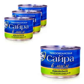 Сайра в масле, Sib Fisch, 4 x 250 г Сайра в масле, Sib Fisch, 4 x 250 г