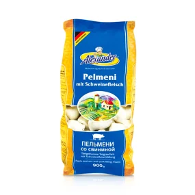 Pelmeni, Teigtaschen, mit Schweinefleischfüllung, Alexander, 900 g Pelmeni, Teigtaschen, mit Schweinefleischfüllung, Alexander, 900 g