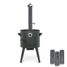 Печь учаг Ø 40 см с дымоходной трубой, для казана 12 л, термометр