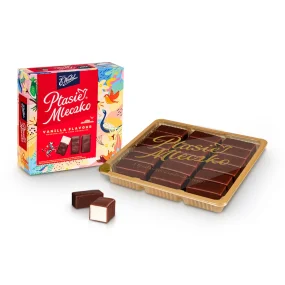 Schokokonfekt - Ptitschje Moloko, mit Vanillegeschmack, in dunkler Schokolade, Wedel, 340 g Schokokonfekt - Ptitschje Moloko, mit Vanillegeschmack, in dunkler Schokolade, Wedel, 340 g