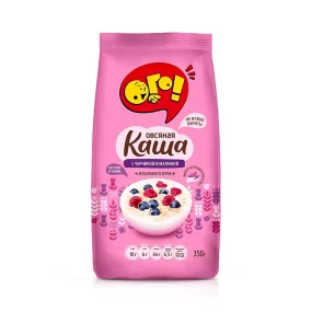 Каша овсяная, с черникой и малиной, ОГО!, 350 г