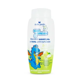 Sanftes 2-in-1-Shampoo und Badegel, Aloe-Vera-Extrakt + Mandelöl, Belle Jardin, 300 ml