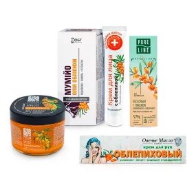 Set - Sanddorn, Tagesgesichtscreme + Nachtcreme + Körpercreme + Handcreme + Badeseife Set - Sanddorn, Tagesgesichtscreme + Nachtcreme + Körpercreme + Handcreme + Badeseife