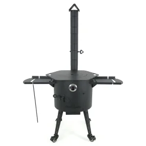 Учаг - КазаноFF с трубой Ø 40 см + плита + термометр + ролики: 4 шт. + столик: 2 шт. + диспенсер для зубочисток