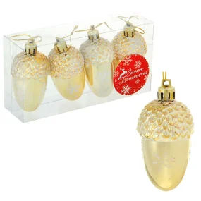 Weihnachtsbaumschmuck-Set - Goldene Eicheln, 4 Stk. Weihnachtsbaumschmuck-Set - Goldene Eicheln, 4 Stk.