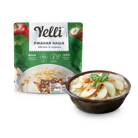 Roggenflockenbrei - Yelli, mit Rosinen und Apfel, Yarmarka, 60 g  Roggenflockenbrei - Yelli, mit Rosinen und Apfel, Yarmarka, 60 g