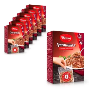 Крупа гречневая, ядрица в варочных пакетах, Увелка, 7 х 400 г