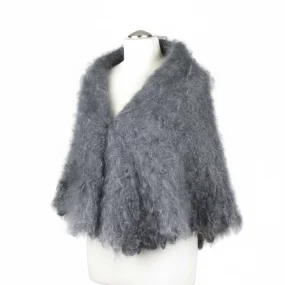 Урюпинская шаль 130 х 130 см, плотная - кудрявая, цвет серый