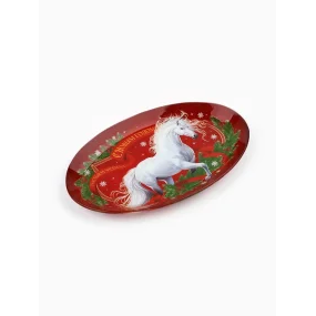 Блюдо овальное - Счастья и успеха, стекло, 24,5 х 15 х 2 см