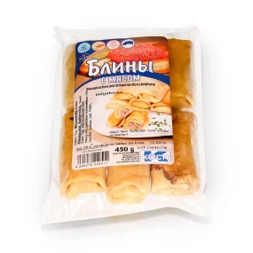 Bliny, Pfannkuchen gefüllt mit Schweinefleisch, Koch, 450 g