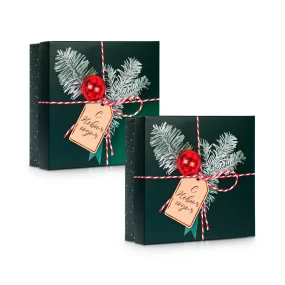 Коробка подарочная - Новогодняя посылка, картон, 17 х 17 х 7 см, 2 шт.
