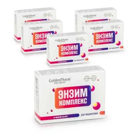 Энзим комплекс, Golden Pharm, 30 таблеток х 6 шт. 