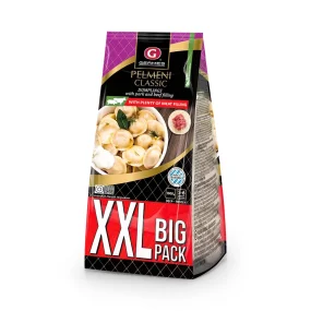Pelmeni, Teigtaschen - Classic XXL, mit Schweinefleisch- und Rindfleischfüllung, Germes, 1 kg Pelmeni, Teigtaschen - Classic XXL, mit Schweinefleisch- und Rindfleischfüllung, Germes, 1 kg