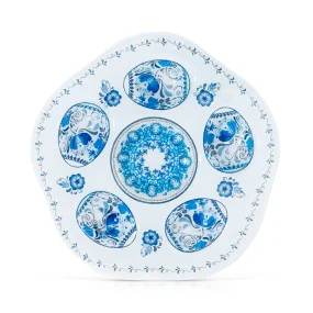 Osternplatte für 5 Eier - Blumenmalerei, Glas, Ø 18 cm