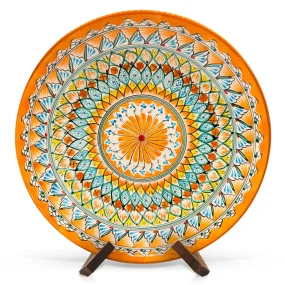 Lagan orange Mehrob, Rischtan Keramik, Handarbeit, Muster MIX, Ø 42 cm Lagan orange Mehrob, Rischtan Keramik, Handarbeit, Muster MIX, Ø 42 cm